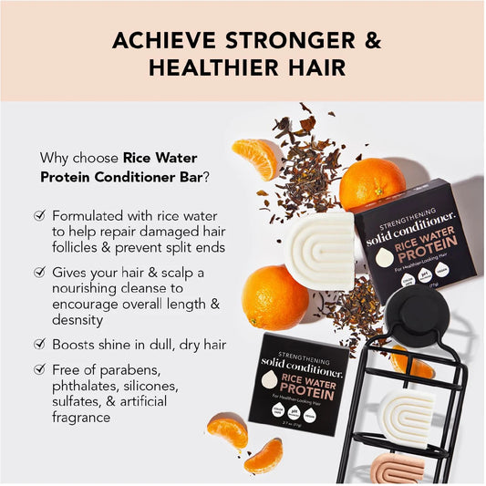 2PCS Sheeamy Rice Shampoo and Conditioner Bar for Hair Growth | Rice Shampoo Bar & Conditioner Bar for Strengthening Hair