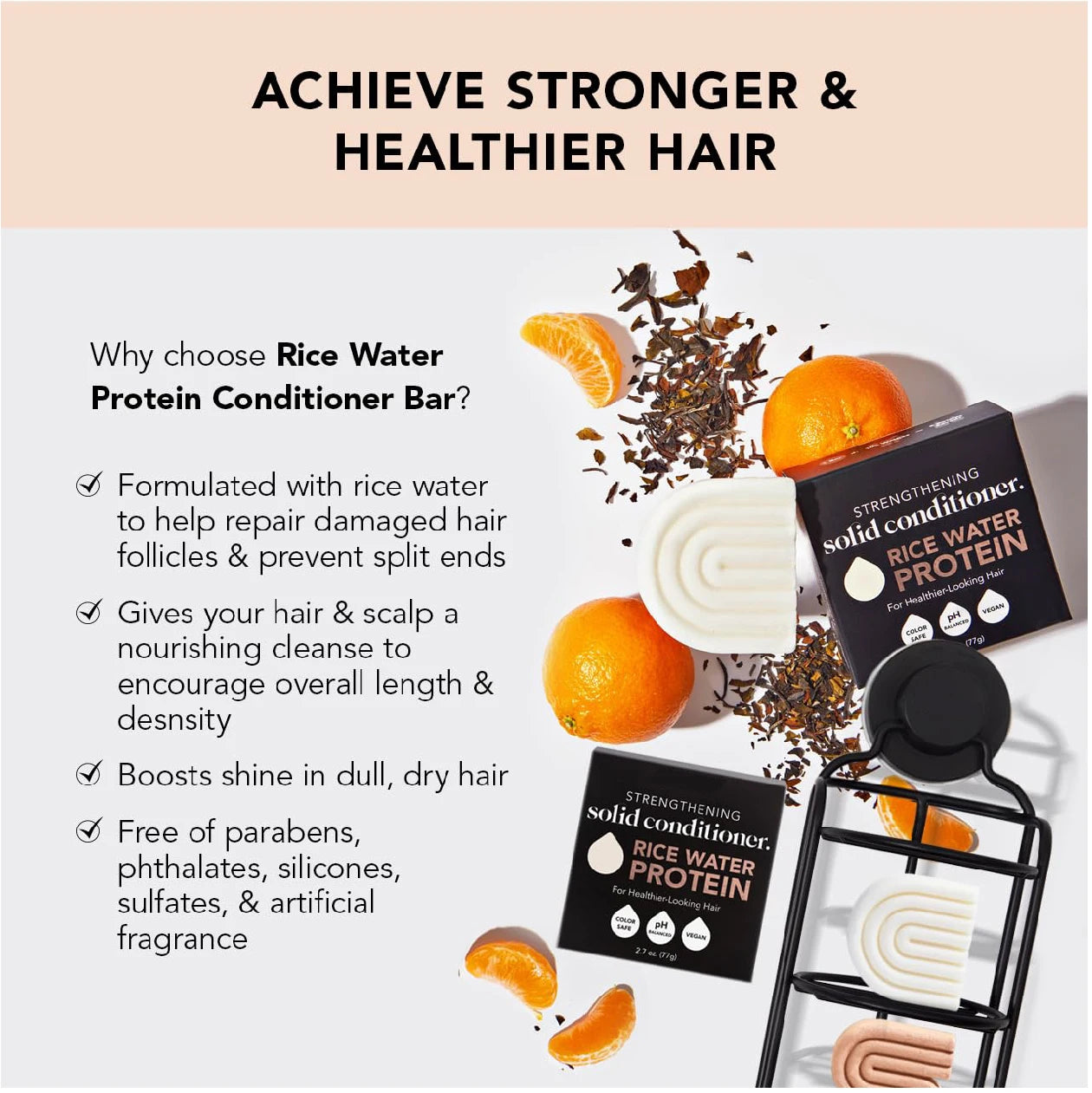 2PCS Sheeamy Rice Shampoo and Conditioner Bar for Hair Growth | Rice Shampoo Bar & Conditioner Bar for Strengthening Hair